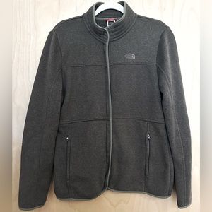 North Face Fleece Full Zip Grey Jacket with Trim/Pocket Womens XL